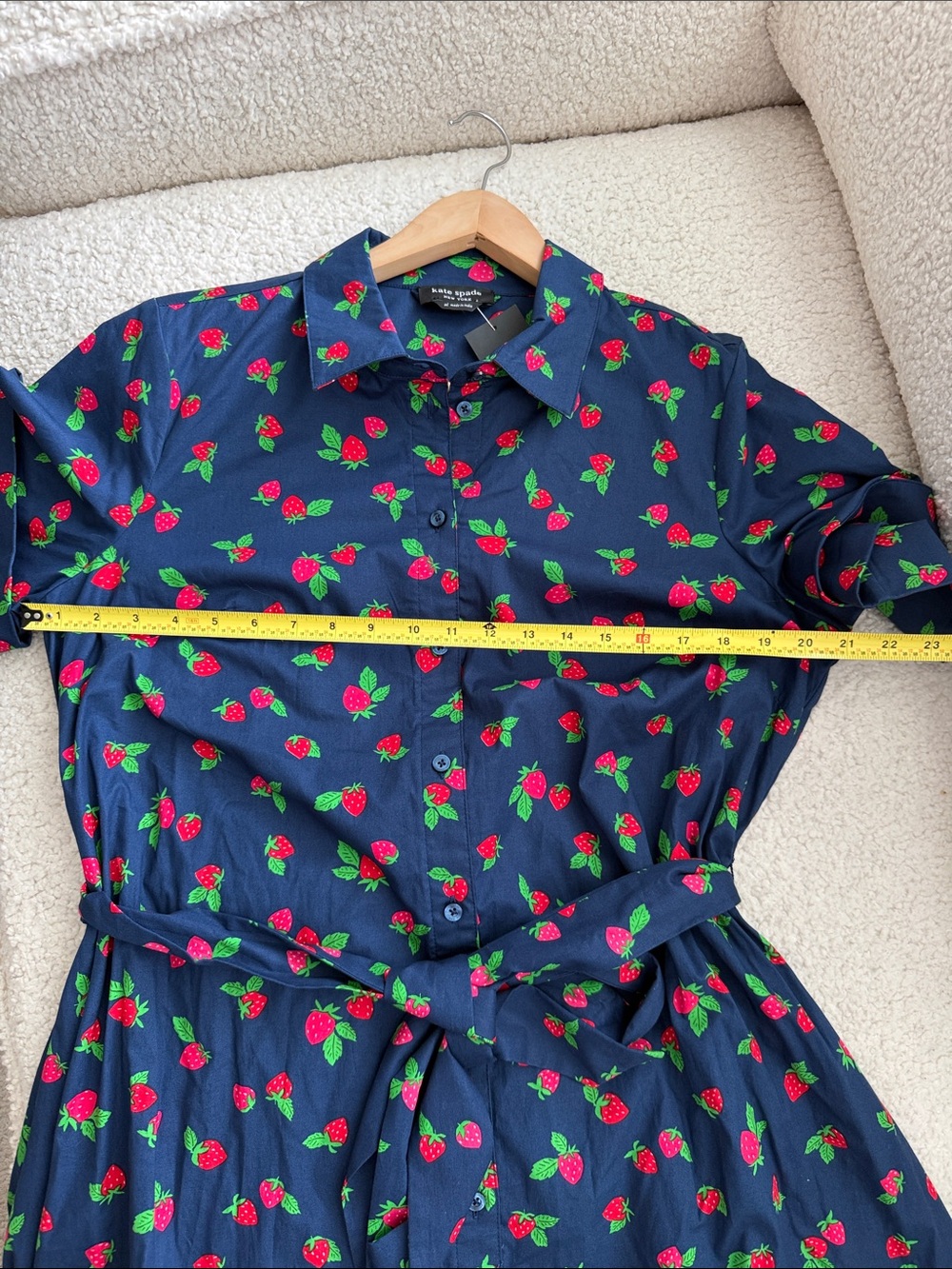 Kate Spade Tossed Strawberry Shirtdress Size XL NWT - Picture 7 of 13